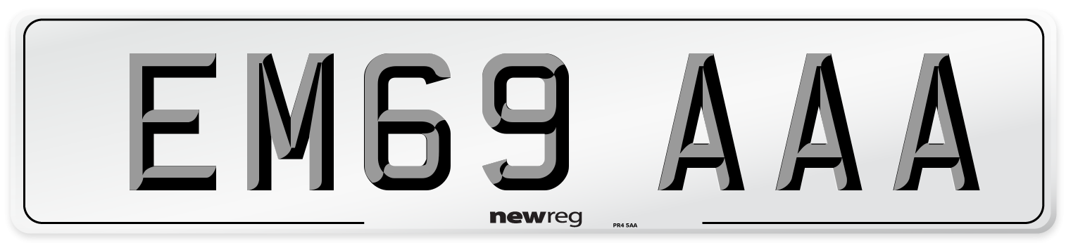 EM69 AAA Number Plate from New Reg